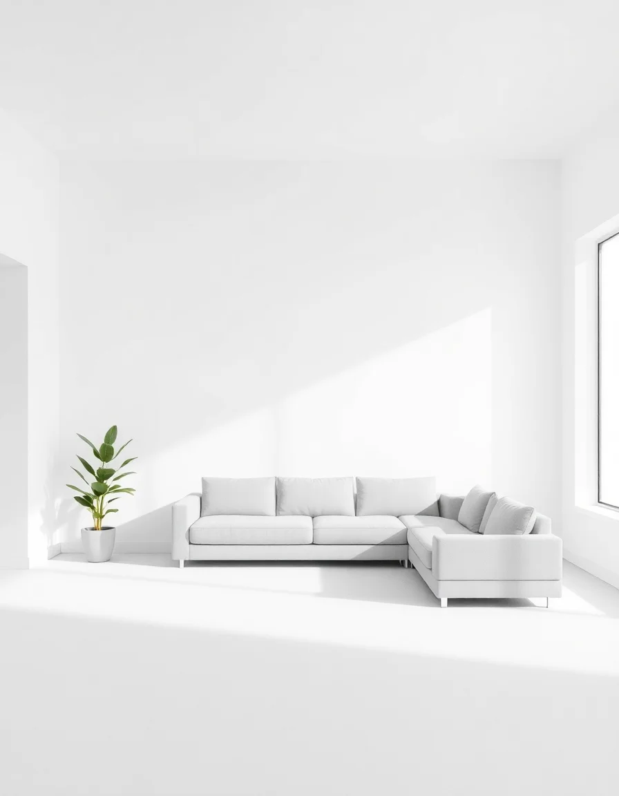 Minimalist style AI interior design with clean uncluttered space