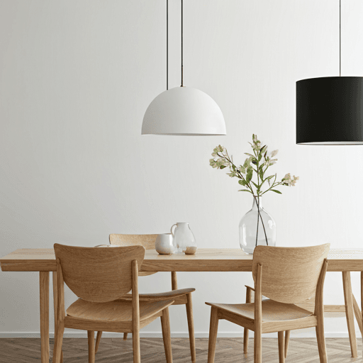 Scandinavian style AI interior design - light wood and neutral tones